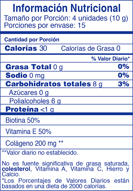 Tabla nutricional